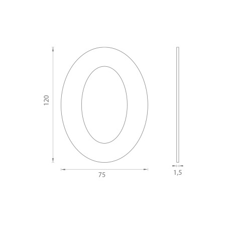 Kućni brojevi MP LR - 120 mm - ljepilo - 0