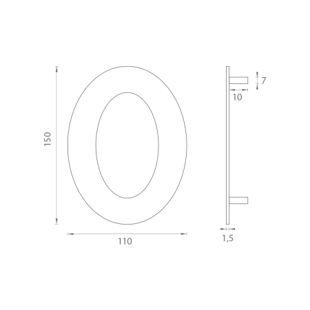 Kućni brojevi MP LR - 150 mm - 0