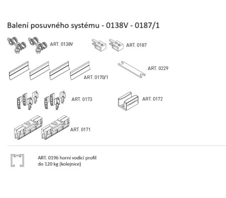 KLIZNI SUSTAV MP SERIJA 100 SILENT STAKLO 120 KG