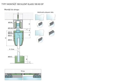 KLIZNI SUSTAV MP SERIJA 100 SILENT GLASS S 100 KG SP