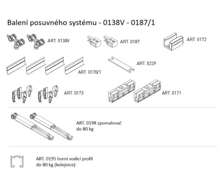 KLIZNI SUSTAV MP SERIJA 100 SILENT GLASS S 80 KG SP
