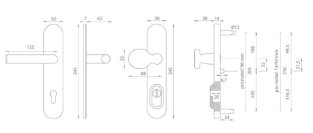 Sigurnosni okovi MP MPK - SECURO S01 PLUS - SO M1 FAVORIT (BS - Crna mat)