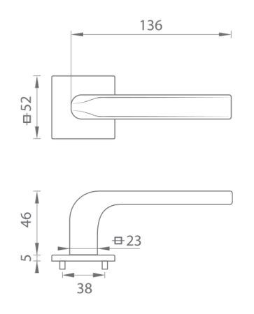 Okov za vrata MP TI - IDEAL - HR 4162Q 5S (T - Titan)