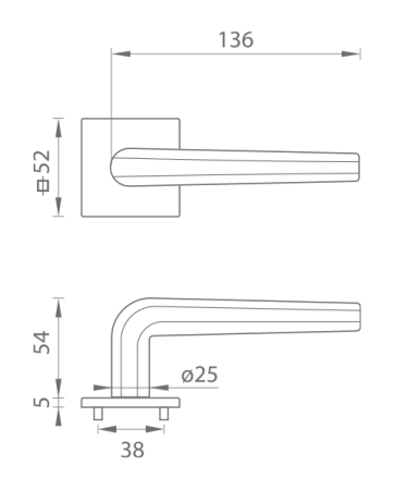 Okov za vrata MP TI - OKTAGON - HR 4160Q 5S (NP - Nikal biser)