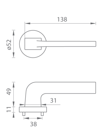 Okov za vrata SUPRA - R 3097 (BS - mat crna)
