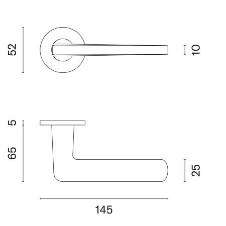 Okov za vrata MP AS - LIRA - R 5S (BS - Crni mat)