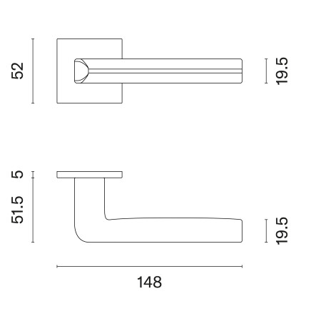 Okov za vrata MP AS - SALICE - HR 5S (BS - Crni mat)