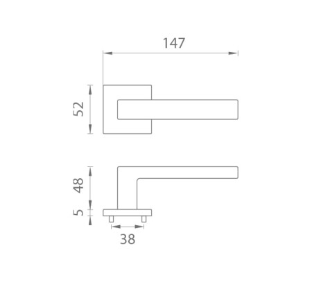 Okov za vrata MP AS - TILIA - HR 5S (BS - Crni mat)