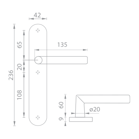 Okov za vrata MP Favorit Special - SOD (BRUŠENI INOX)