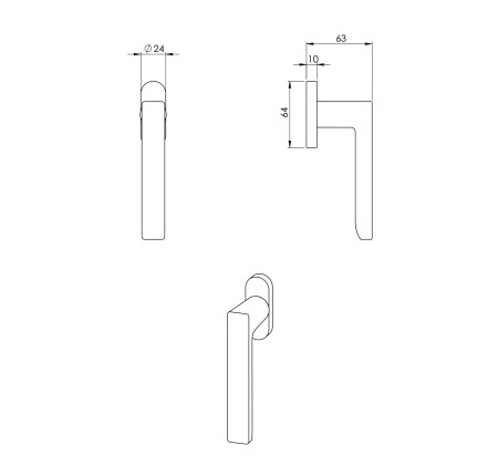 Euro ručka za prozor MP VM - DK - BAAR - R (MG - Mjesečevo siva)
