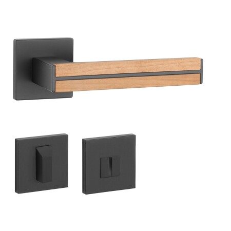 Okov za vrata MP AS - IMPERATA - HR 7S (BS - Crni mat / hrast)