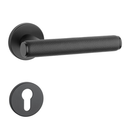 Okov za vrata MP AS - EGERIA - R 7S (BS - Crni mat / crna koža)