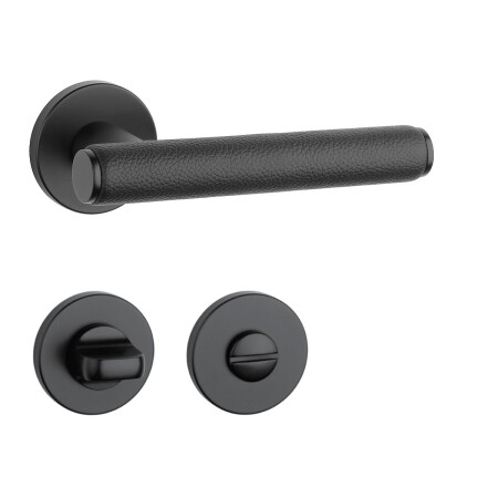 Okov za vrata MP AS - EGERIA - R 7S (BS - Crni mat / crna koža)