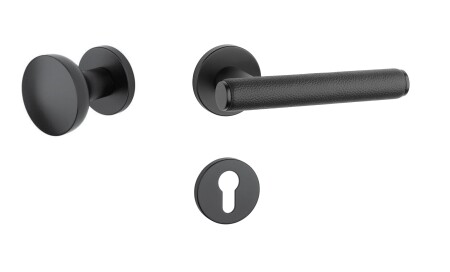 Okov za vrata MP AS - EGERIA - R 7S (BS - Crni mat / crna koža)