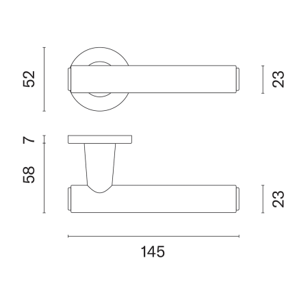 Okov za vrata MP AS - EGERIA - R 7S (OC - ​​sjajni krom / crna koža)