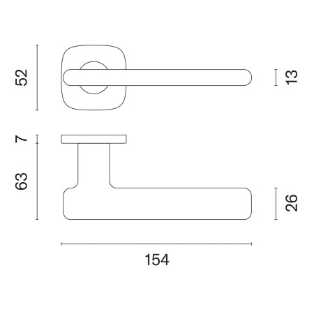 Okov za vrata MP AS - MARANTA - QR 7S (OLS - Brušeni mesing)