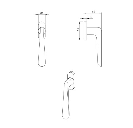 Euro ručka za prozor MP Pepe (MG - Mjesečevo siva)