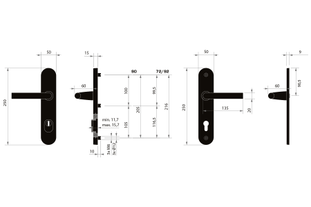 MP MPK sigurnosni okovi - SECURO A01 PLUS - SO FAVORIT (F9 - Anodizirani nehrđajući čelik) - s poklopcem