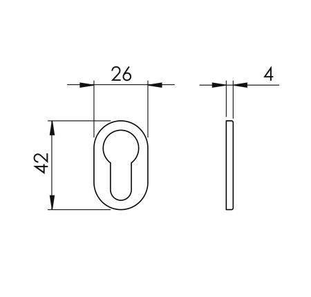 Rozeta za vrata MP VM - 4UOR (MG - Mjesečevo siva)