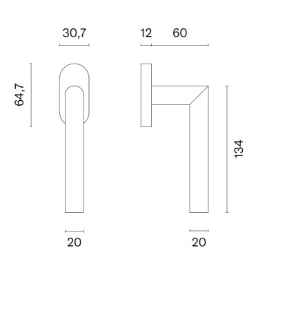 Euro ručka za prozor MP SH - DK - OVALNA - 1701 (OLV PVD - Polirani PVD lakirani mesing)