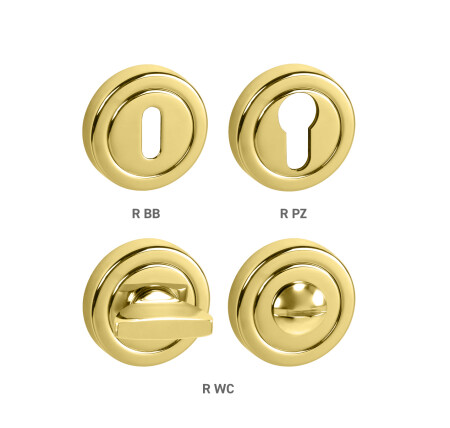 Rozeta za vrata MP TI - R split (OLV - Polirani lakirani mesing)