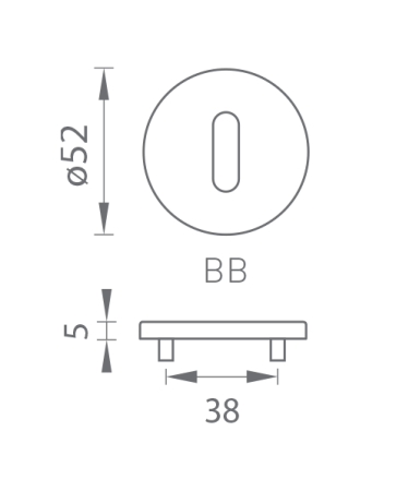 Rozeta za vrata MP TI - R 5S (BN - Brušeni nehrđajući čelik)