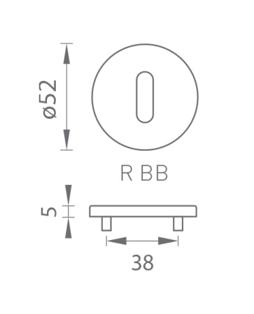 Rozeta za vrata MP TI - R 5S (BS PVD - Crni mat PVD)