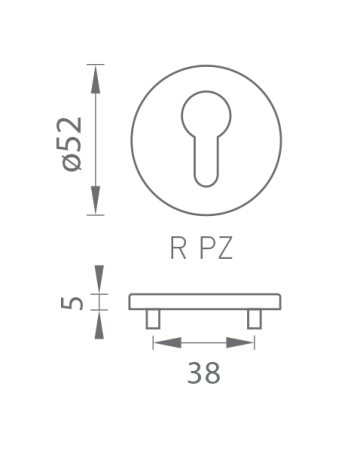 Rozeta za vrata MP TI - R 5S (BS PVD - Crni mat PVD)