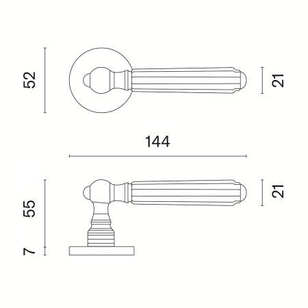 Okov za vrata MP AS - TIARELLA - R 7S (OLV - Polirani lakirani mesing)