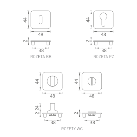 Rozeta za vrata za MP GK - ONE - HR ručku (BN - Brušeni nehrđajući čelik)