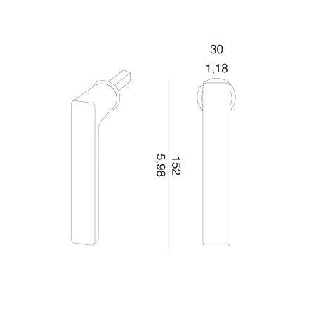 Euro ručka za prozor MP VM - DK - BAAR - R mini (BS - Crna mat)