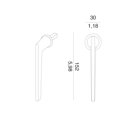 Euro ručka za prozor MP VM - DK - LIEVE - R mini (OC - Sjajni krom)
