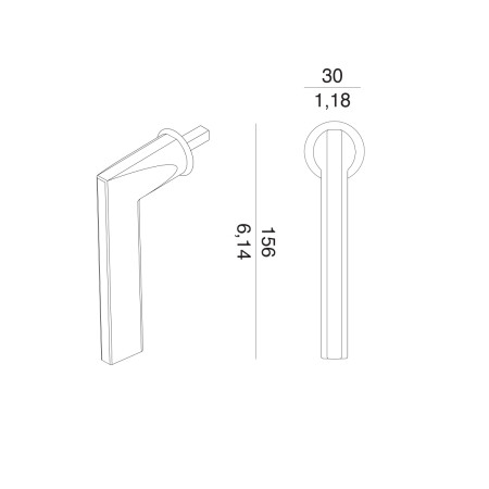 Euro ručka za prozor MP VM - DK - ATLANTA - R mini (WS - Bijela mat)