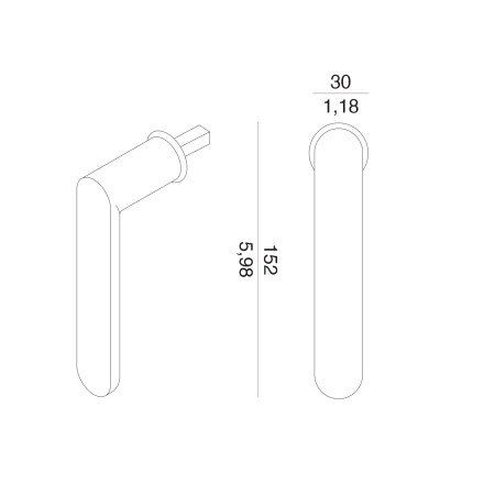 Euro ručka za prozor MP VM - DK - PURE - R mini (BS - Crna mat)