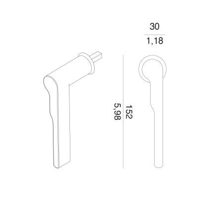 Euro ručka za prozor MP VM - DK - WIND - R mini (OGS - mat bronca)