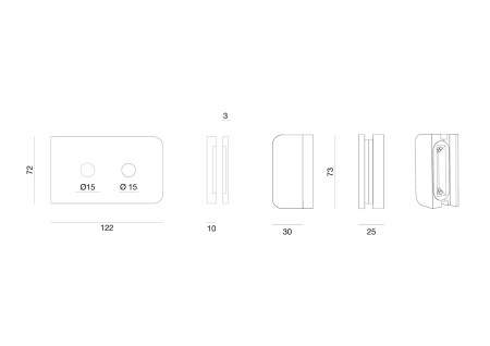 Brava za staklena vrata MP VM - TOTAL GLASS (BS - Mat crna)