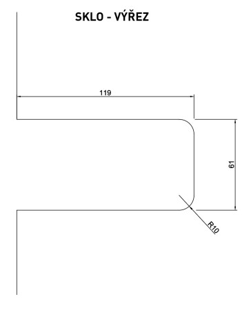Brava za staklena vrata MP VM - TOTAL GLASS (BS - Mat crna)