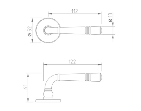 Okov za vrata MP TI - DIADEM - R 4009 5S (OCS - Brušeni krom)
