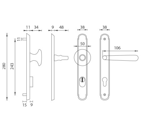 Zaštitni elementi MP NI - ALT WIEN K (OBMP - Antikni mesing mat lak)