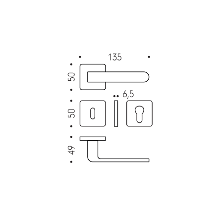 Okov za vrata MP CB - FEDRA AC11 - HR (mat bakreni PVD)