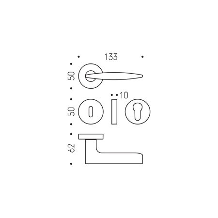 Okov za vrata MP CB - GAIA GR11 - R (zlatni sjajni)