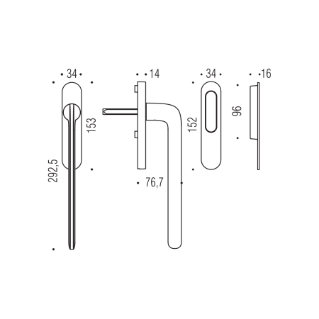 Klizna portalna ručka MP CB - HS PORTAL ID313 - ručka/školjka (zlatna mat)