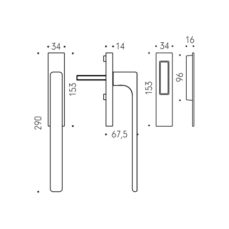Klizna portalna ručka MP CB - HS PORTAL MOOD DUE - ručka/školjka (mat smeđa)
