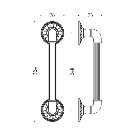 Kvaka za vrata MP CB - MADLO IMPERO - 324/248 (Sjajni krom)