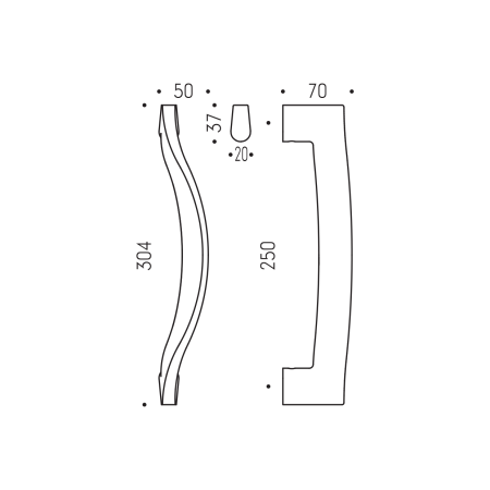 Kvaka MP KVADRATNA - 304/250 (Mat bakreni PVD)