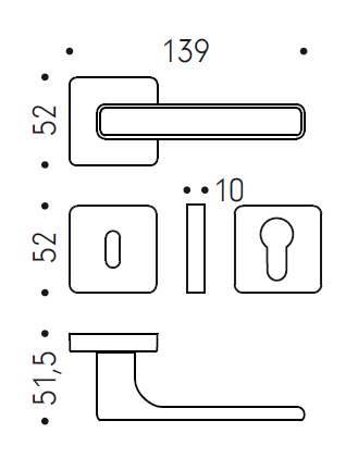 Okov za vrata MP MOOD DUEQ - HR (mat grafit)