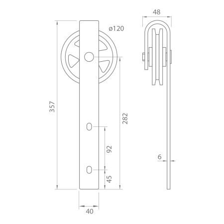 Klizni sustav MP VINTAGE 1 s 2m šinom (BS - crna mat)