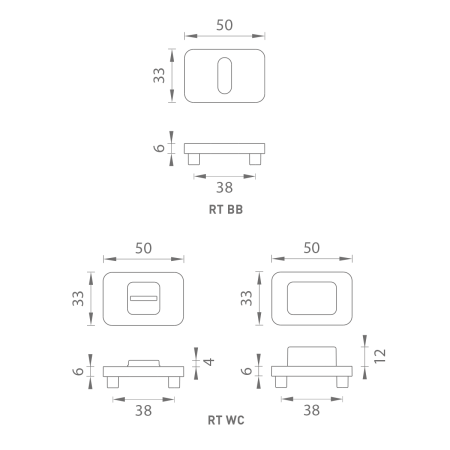 Okov za vrata MP MPK - PERFECTA - RT (HNM - Smeđa mat)