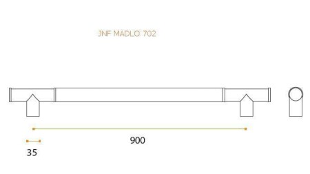 Kvaka za vrata MP JNF - IN.07.702.C (BN/CL - Brušeni nehrđajući čelik / bež koža)