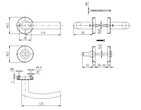 ROSTEX CORNO objektni okovi (MAT INOX)